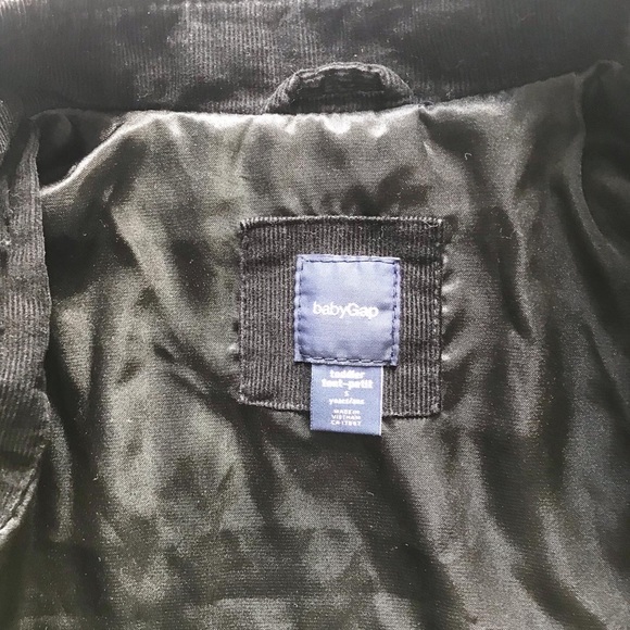 Babygap black corduroy light band jacket EUC 5T - Picture 5 of 6
